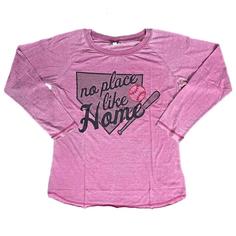NEW LuLaRoe 2XL Julie Long Sleeve Sports Shirt Baseball Home Raglan Burnout Pink